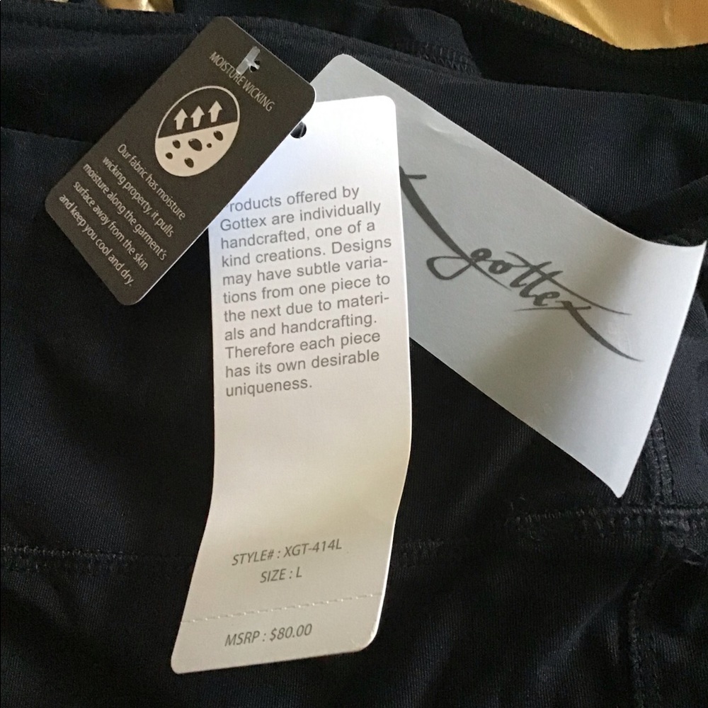 X by Gottex Mesh Black and Gold Leggings (NWT) - Picture 5 of 7